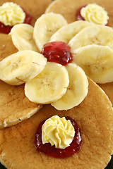 Image showing Jam And Butter Pancakes