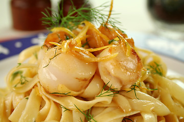 Image showing Fettucini With Scallops
