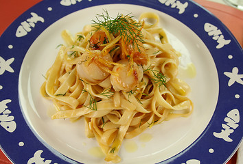 Image showing Fettucini With Scallops