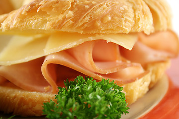 Image showing Cheese And Ham Croissant