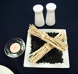 Image showing Candle And Cane Decoration