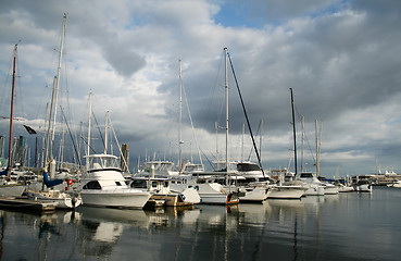 Image showing Cloudy Morning Marina