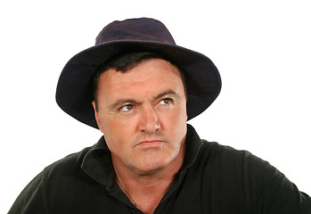 Image showing Man Hat Looking Up