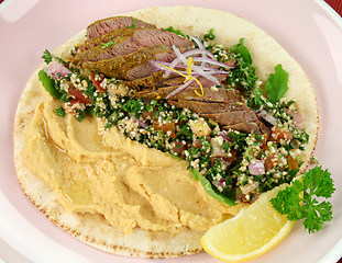 Image showing Middle Eastern Lamb Pita Bread