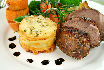 Image showing Baked Lamb And Potato Stack 