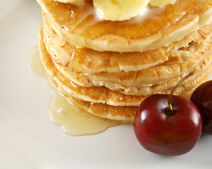 Image showing Pancakes And Honey