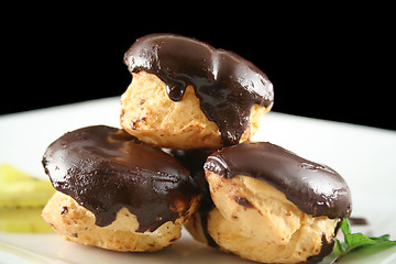 Image showing Chocolate Profiteroles Stack