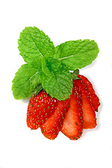 Image showing Strawberries With Mint