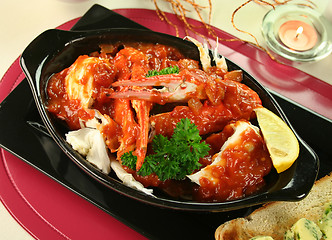 Image showing Cracked Crab In Tomato Sauce