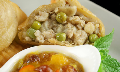 Image showing Potato And Pea Samosa