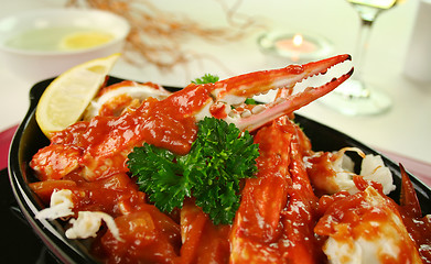 Image showing Cracked Crab In Tomato Sauce