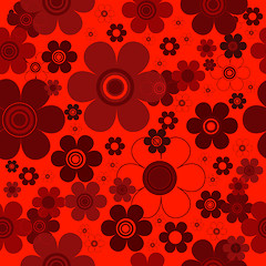 Image showing  Floral red seamless  background