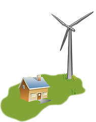 Image showing house and wind mill