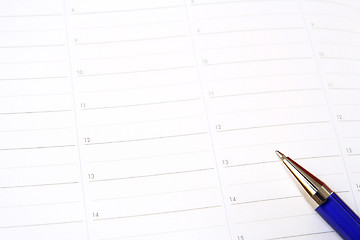 Image showing Color pencil and agenda