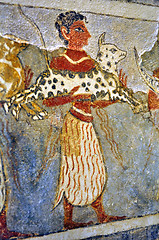 Image showing Frescos at the Archaeological Museum of Heraklion