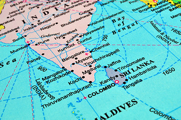 Image showing Sri Lanka and India map