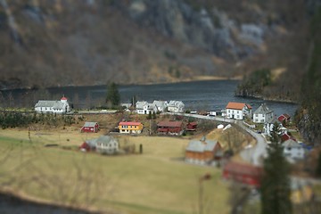 Image showing Bolstad houses - tilt shift