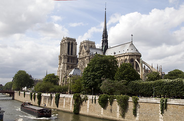 Image showing exterior of the apse notre dame cathedral paris france