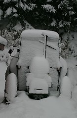 Image showing Tractor covered in snow