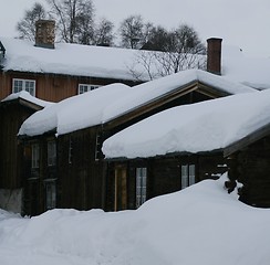 Image showing Houses covered in snow