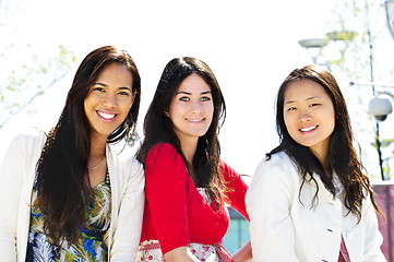 Image showing Group of young girl friends