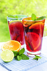 Image showing Fruit punch in glasses