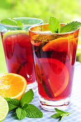 Image showing Fruit punch in glasses