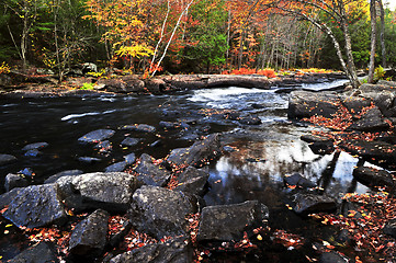 Image showing Fall forest and river landscape