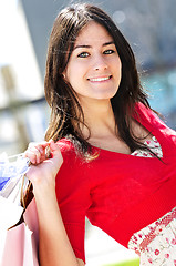 Image showing Young woman shopping