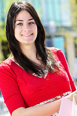 Image showing Young woman shopping