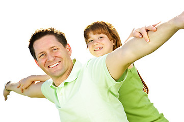 Image showing Father and daughter piggyback