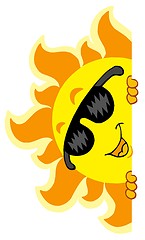 Image showing Lurking Sun with sunglasses