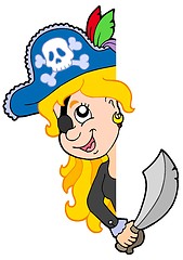 Image showing Lurking pirate girl