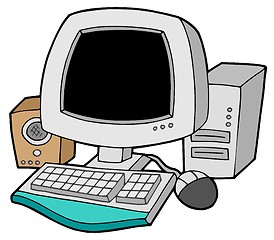 Image showing Cartoon computer