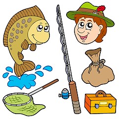 Image showing Cartoon fisherman collection