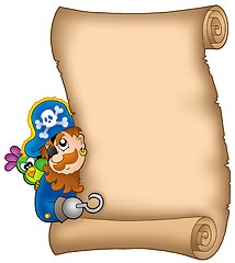 Image showing Parchment with lurking pirate