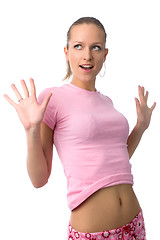 Image showing happy surprised woman