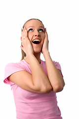 Image showing happy surprised woman