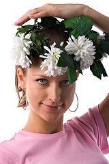 Image showing girl with wreath