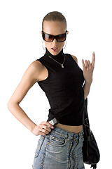 Image showing angry woman in sunglasses