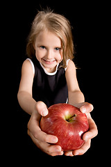 Image showing girl with apple