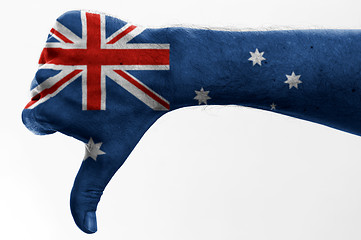Image showing thumb down australia