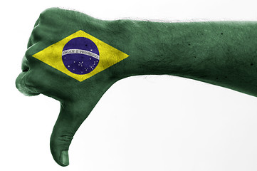 Image showing thumb down brazil