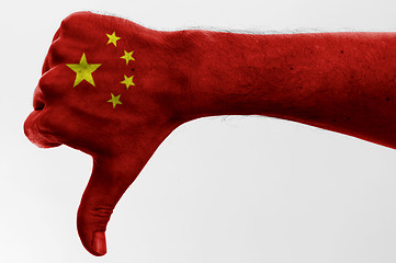 Image showing thumb down china