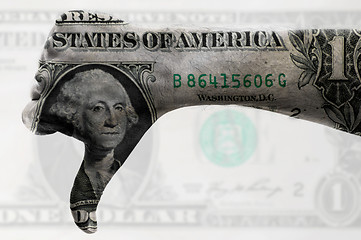 Image showing thumb down us dollar