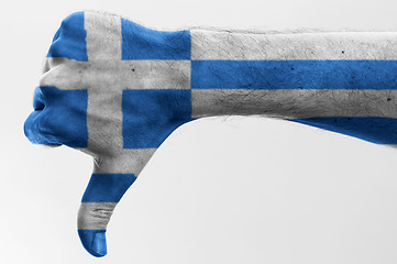 Image showing thumb down greece