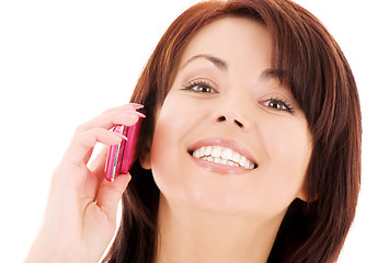 Image showing happy woman with cell phone