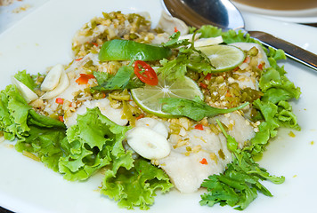 Image showing Spicy Thai fish and lime salad