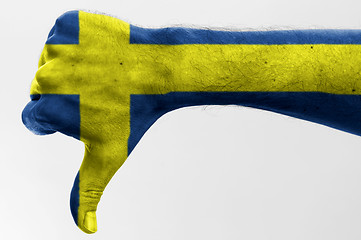 Image showing thumb down sweden