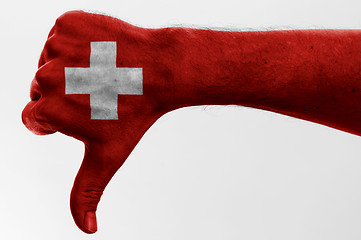 Image showing thumb down switzerland